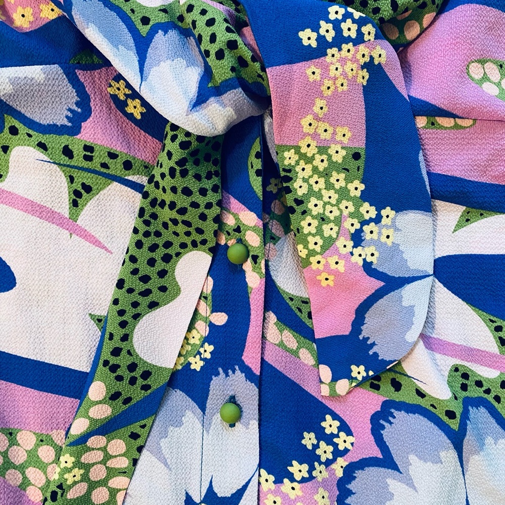 ASOS‎ Tie Front Button Up Mini Dress in Floral Lavender - Picture 5 of 10